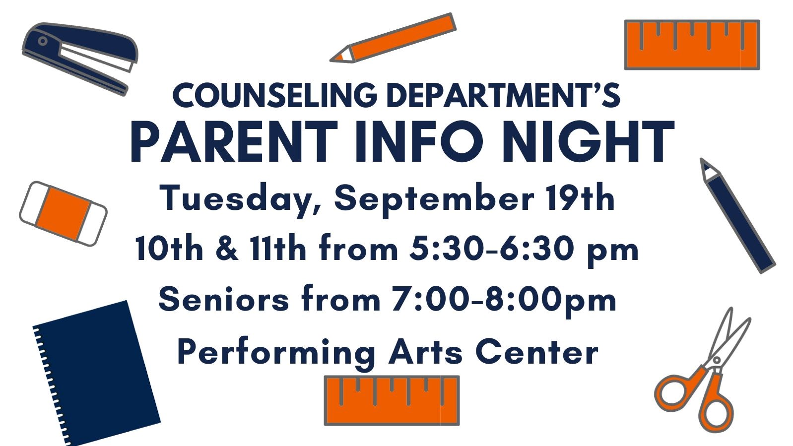 Counseling Department Parent Info Night